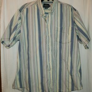 Woolrich Mens XL Slate Multicolor Short Sleeve Button Down Casual Shirt Vintage